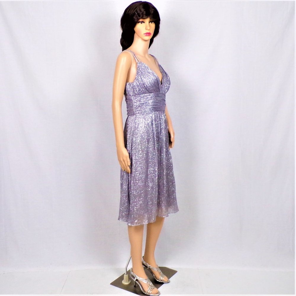 Elegant shimmering silver Dress Oleg Cassini